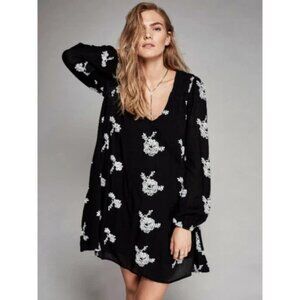 Free People Emma Austin Floral Embroidered Mini Dress S